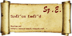 Szűcs Emőd névjegykártya