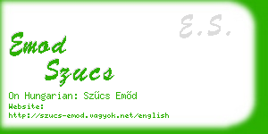 emod szucs business card